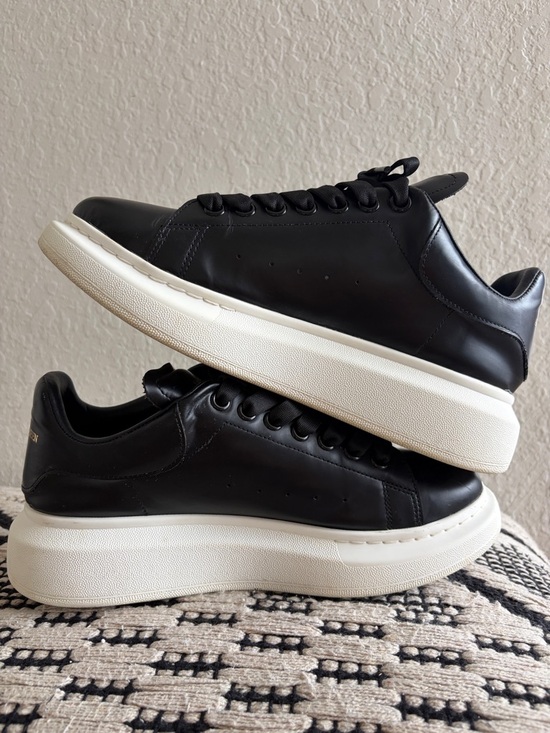Alexander McQueen Other - Alexander McQueen Black Leather Sneakers with White Platform Sole